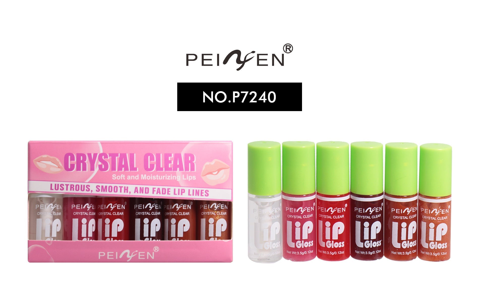 Pink Fat Lip Lacquer Set with Mirror Box Moisturizing and Long-lasting Care - for fat lip lacquer set box mirror