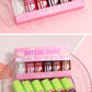 Pink Fat Lip Lacquer Set with Mirror Box Moisturizing and Long-lasting Care - for fat lip lacquer set box mirror