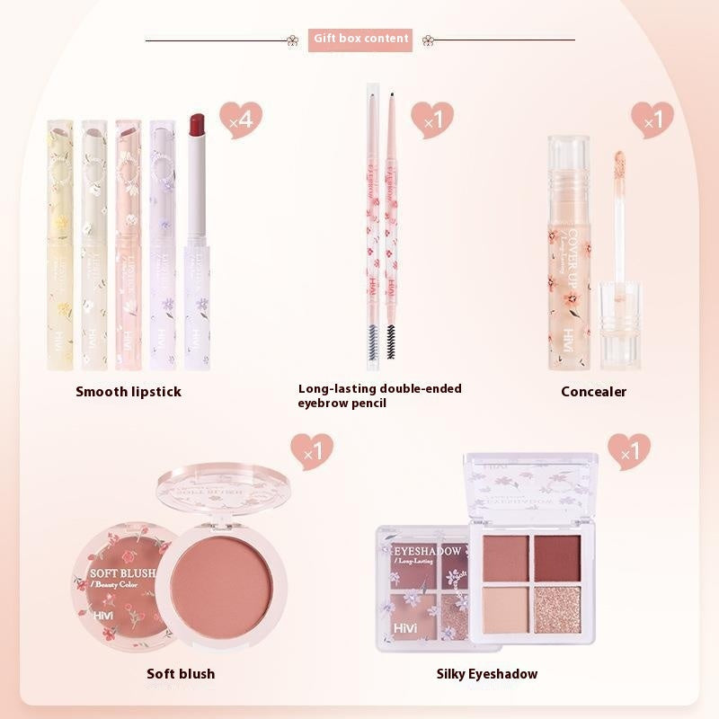 Pink Flower Color Velvet Lip Lacquer Set Holiday Gift for Lips - velvet lip lacquer lipstick set holiday gift