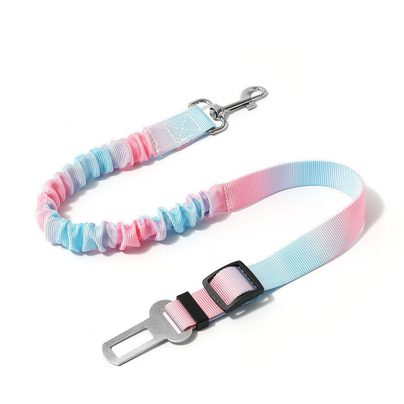 Pink Gradient Hand Holding Rope Leash Elastic Pet Lead 60-80cm Adjustable - hand holding rope pink gradient
