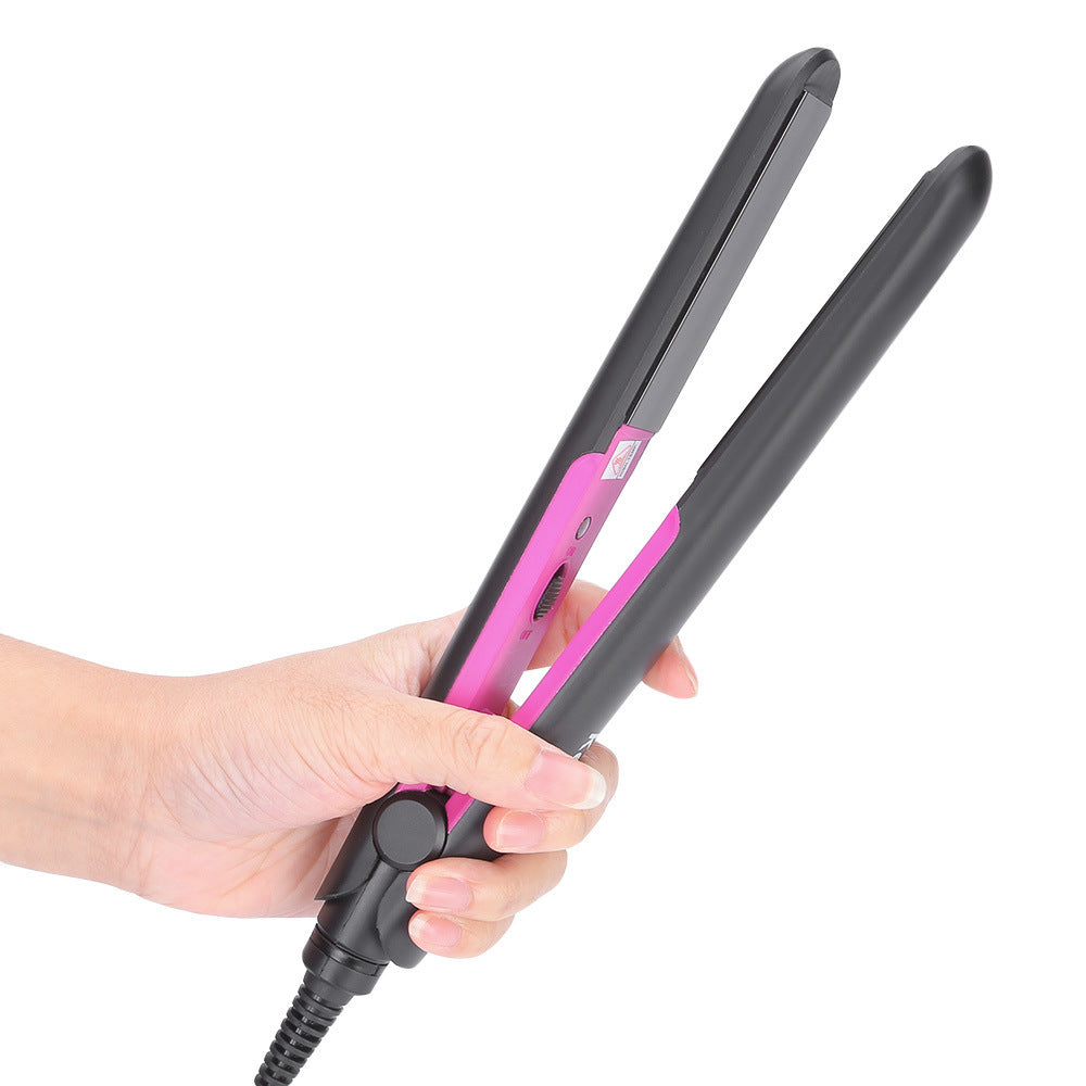 Pink Heat Hair Straightening Plate with Tourmaline Ceramic and Clip - hair straightening plate clip