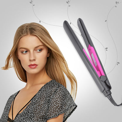 Pink Heat Hair Straightening Plate with Tourmaline Ceramic and Clip - hair straightening plate clip