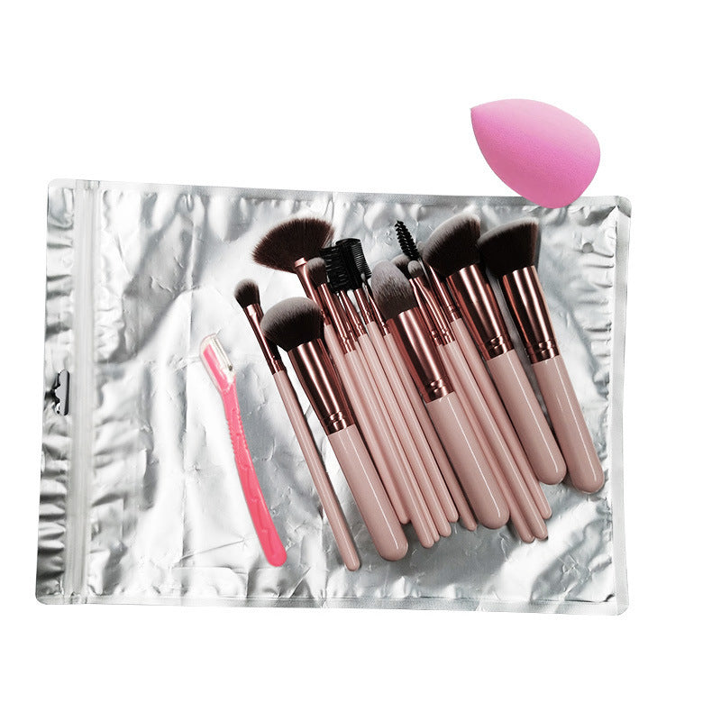 Pink Makeup Brush Set with Portable Cosmetic Bag for Travel and Daily - Teleplus makeup brushes suit portable
