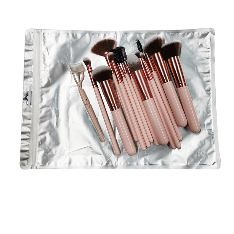 Pink Makeup Brush Set with Portable Cosmetic Bag for Travel and Daily - Teleplus makeup brushes suit portable