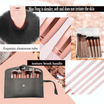 Pink Makeup Brush Set with Portable Cosmetic Bag for Travel and Daily - Teleplus makeup brushes suit portable