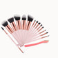 Pink Makeup Brush Set with Portable Cosmetic Bag for Travel and Daily - Teleplus makeup brushes suit portable