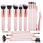 Pink Makeup Brush Set with Portable Cosmetic Bag for Travel and Daily - Teleplus makeup brushes suit portable