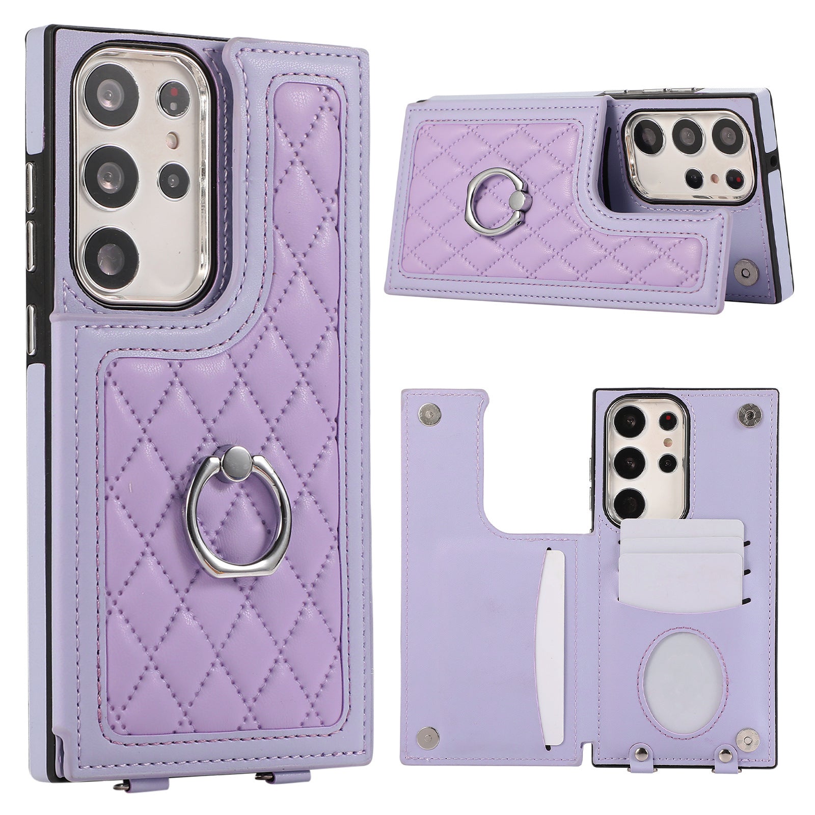 Pink Purple Black Ring Mobile Phone Protective Case with Fastened - Never Lose Grip fastened ring mobile phone