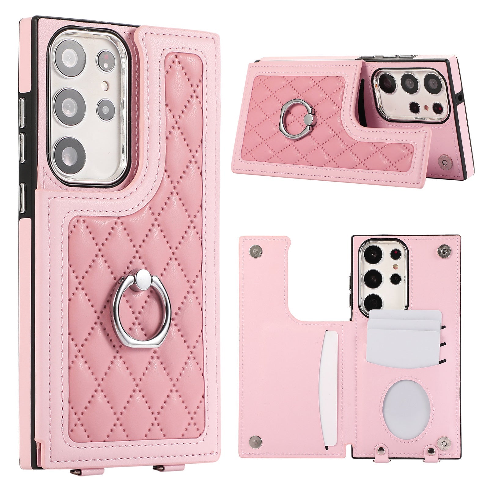 Pink Purple Black Ring Mobile Phone Protective Case with Fastened - Never Lose Grip fastened ring mobile phone