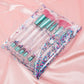 Pink Quicksand Handle Cosmetic Brush with Transparent Crystal - Teleplus transparent crystal handle cosmetic brush