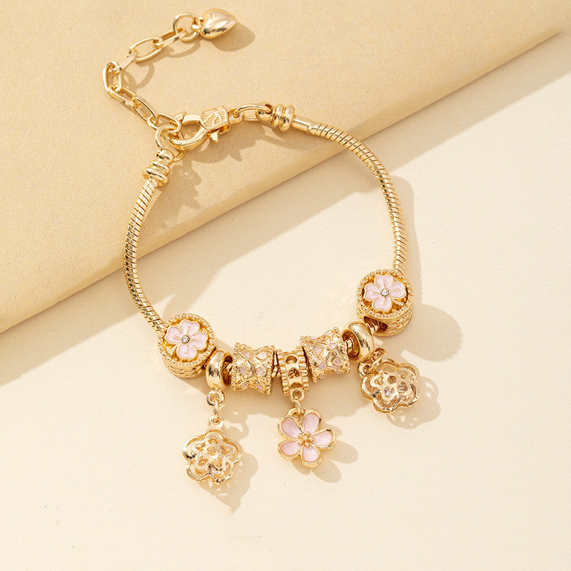 Pink Rhinestone Lock Bracelet for DIY Floral Jewelry Craft - fashion bracelet diy floral beads