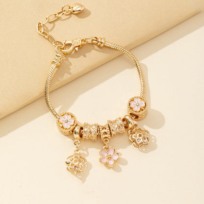 Pink Rhinestone Lock Bracelet for DIY Floral Jewelry Craft - fashion bracelet diy floral beads