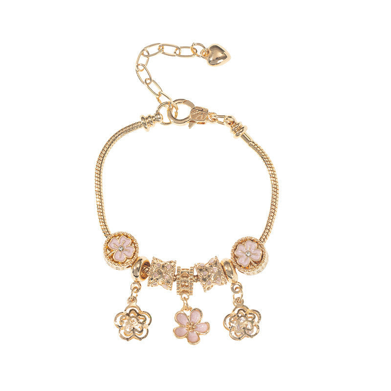 Pink Rhinestone Lock Bracelet for DIY Floral Jewelry Craft - fashion bracelet diy floral beads
