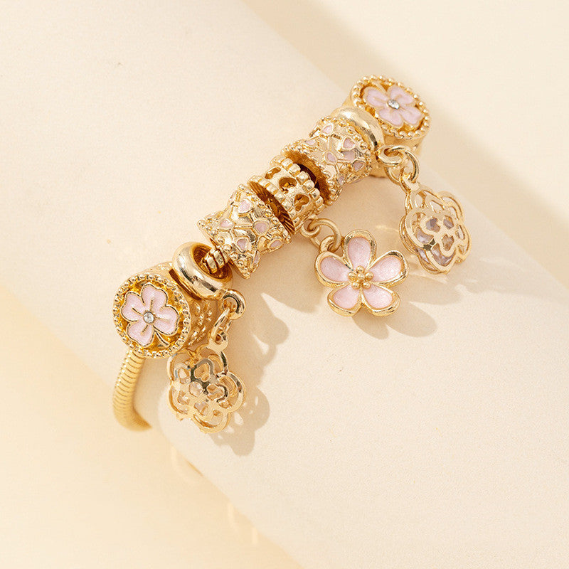 Pink Rhinestone Lock Bracelet for DIY Floral Jewelry Craft - fashion bracelet diy floral beads