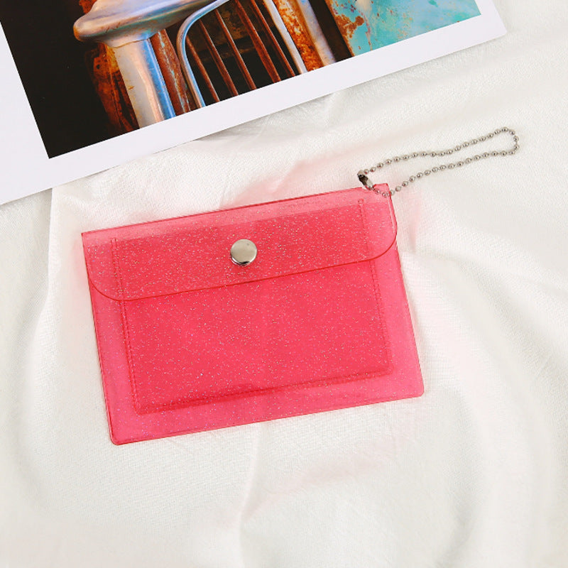 Pink Shiny Card Cover Waterproof PVC Urban Macaron Color for Daily - Teleplus Style pink shiny card cover