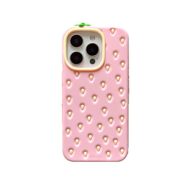 Pink Strawberry Silicone Case for Max iPhone 13 Pro and | Cute Girl Style - pro max iphone13 iphone14