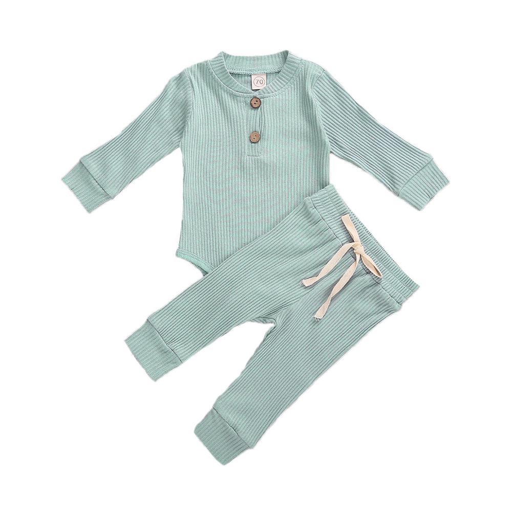 Lightweight Long Sleeve Bodysuit and Pants Set in Solid Color Stripe Style - Pit for Tiny Fashionistas pit stripe solid