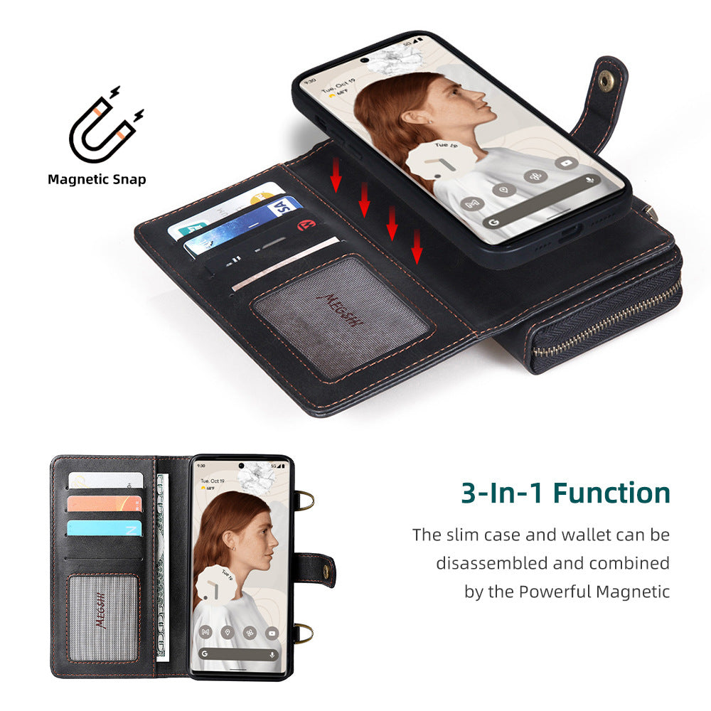 Pixel8 Wallet Phone Leather Case with Shockproof and Magnetic Suction - Teleplus pixel8 wallet phone leather
