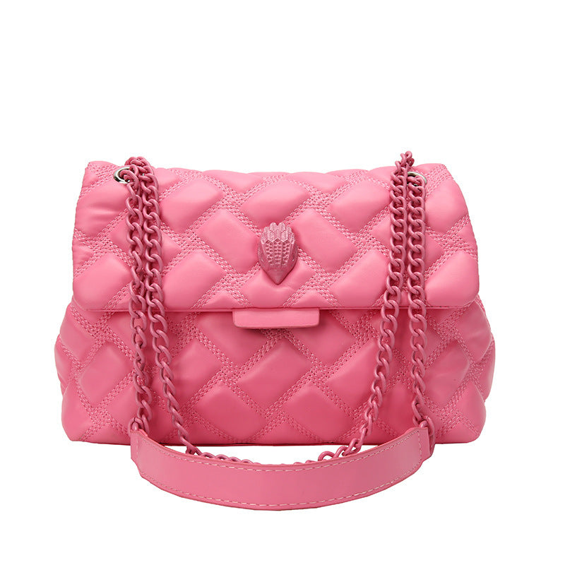 Plaid Embossed Chain Shoulder Bag in Various Colors for Stylish Personalities - Teleplus plaid embossed chain