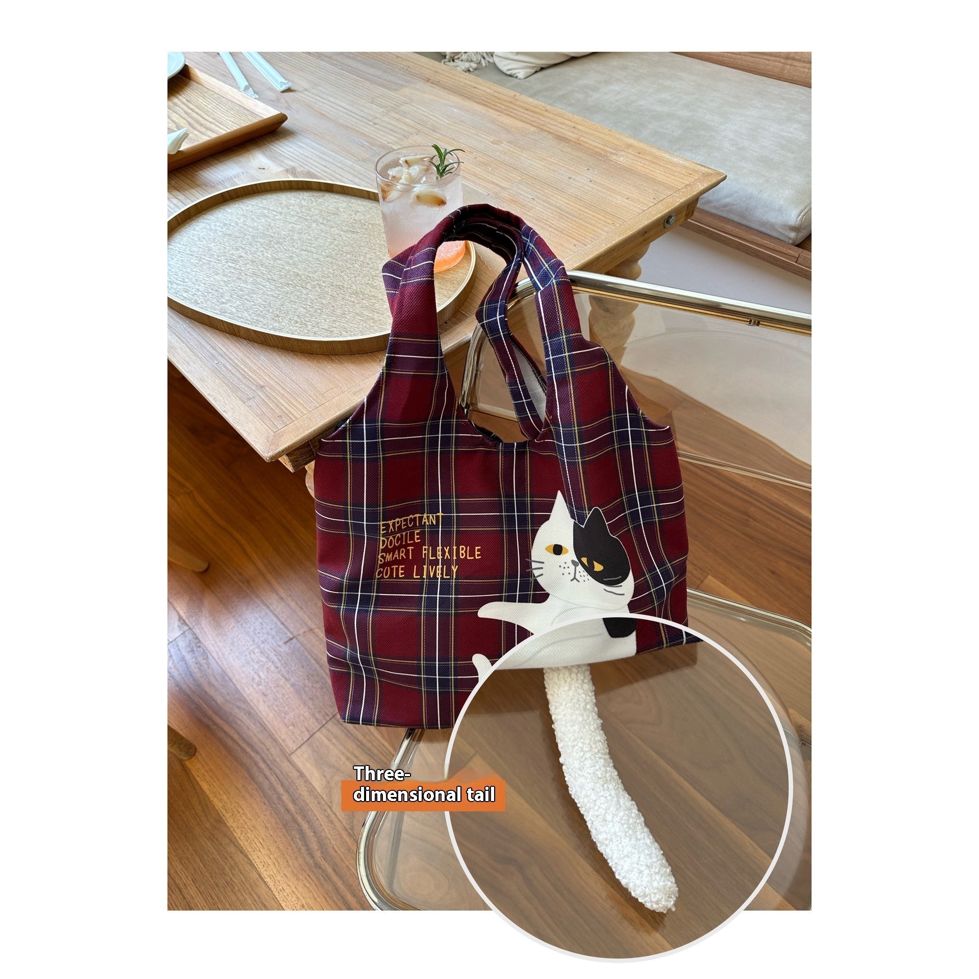Plaid Flocking Cat Vest with Scottish and Soft Plush Design - Teleplus scottish plaid flocking cat printing