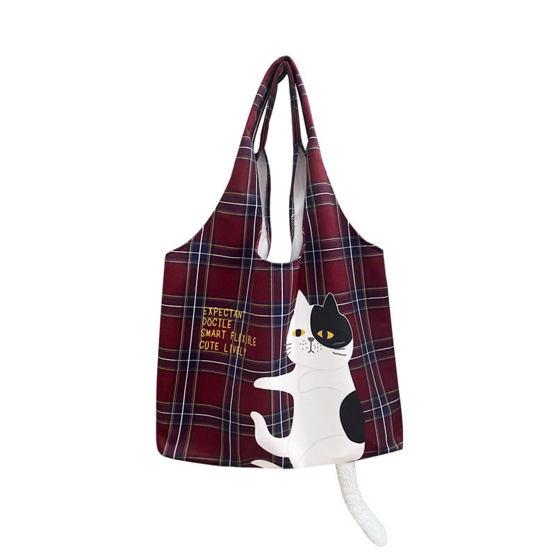 Plaid Flocking Cat Vest with Scottish and Soft Plush Design - Teleplus scottish plaid flocking cat printing