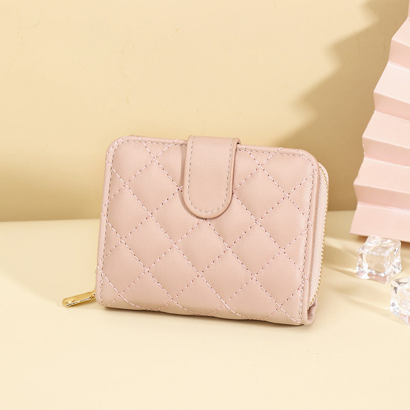 Plaid Lining Polyester Suitcase with PU Leather Urban Packing Wallet in United States - Rhombus Wallet: Where Coins Go