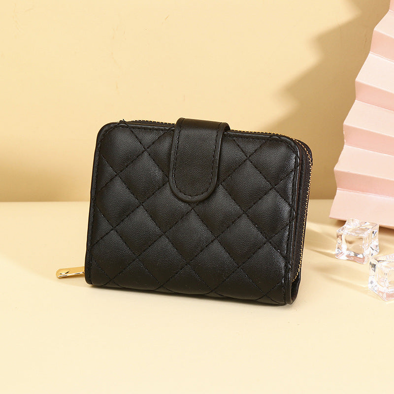 Plaid Lining Polyester Suitcase with PU Leather Urban Packing Wallet in United States - Rhombus Wallet: Where Coins Go