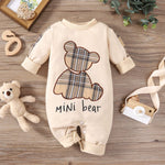 Plaid Patch Bear Long Sleeve Adjustable Overalls - Plaid Patch Bear Overalls for Tiny Trendsetters