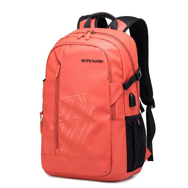 Plaid Travel Backpack 18 Inch Polyester 20-35L Curved Strap for School or Hiking - Bag