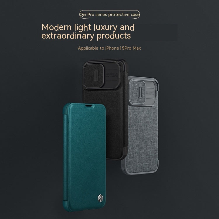 Leather Cloth Phone Case Qin Series Pro Plain in Black Green Gray - for Mobile Protection leather cloth phone case