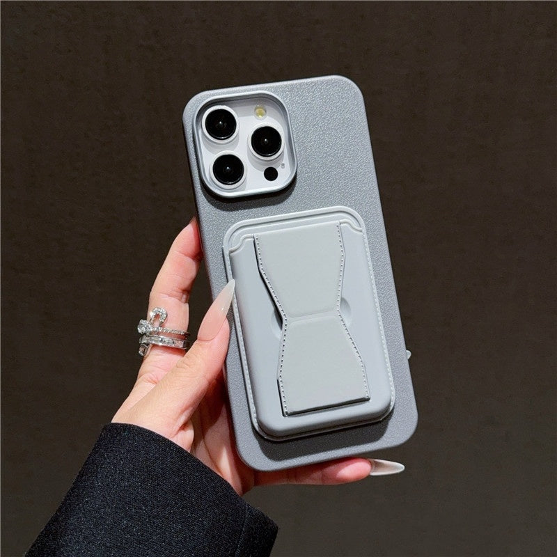 Plain Leather Pattern Card Holder for Apple Devices in Multiple Colors - plain leather pattern card holder