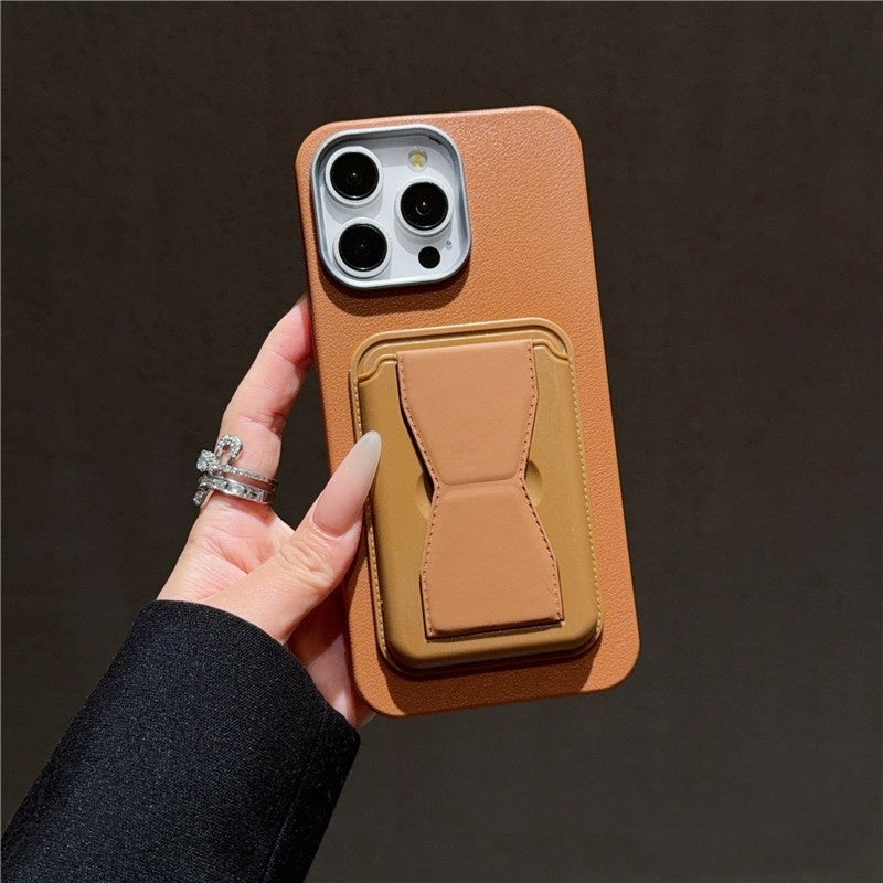 Plain Leather Pattern Card Holder for Apple Devices in Multiple Colors - plain leather pattern card holder