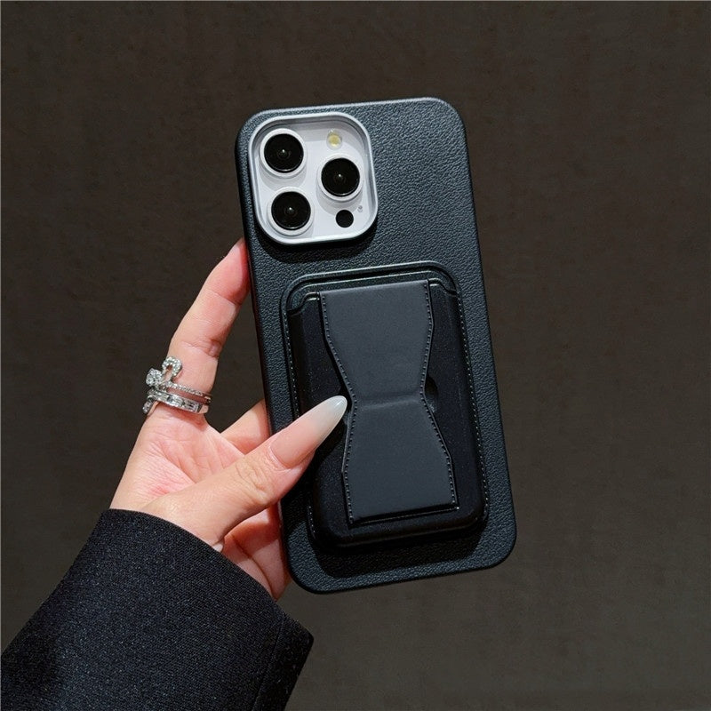 Plain Leather Pattern Card Holder for Apple Devices in Multiple Colors - plain leather pattern card holder