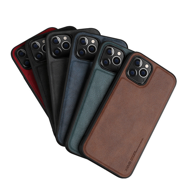 Plain Leather Phone Case for iPhone Compatibility with Solid Colors - Models leather phone case plain