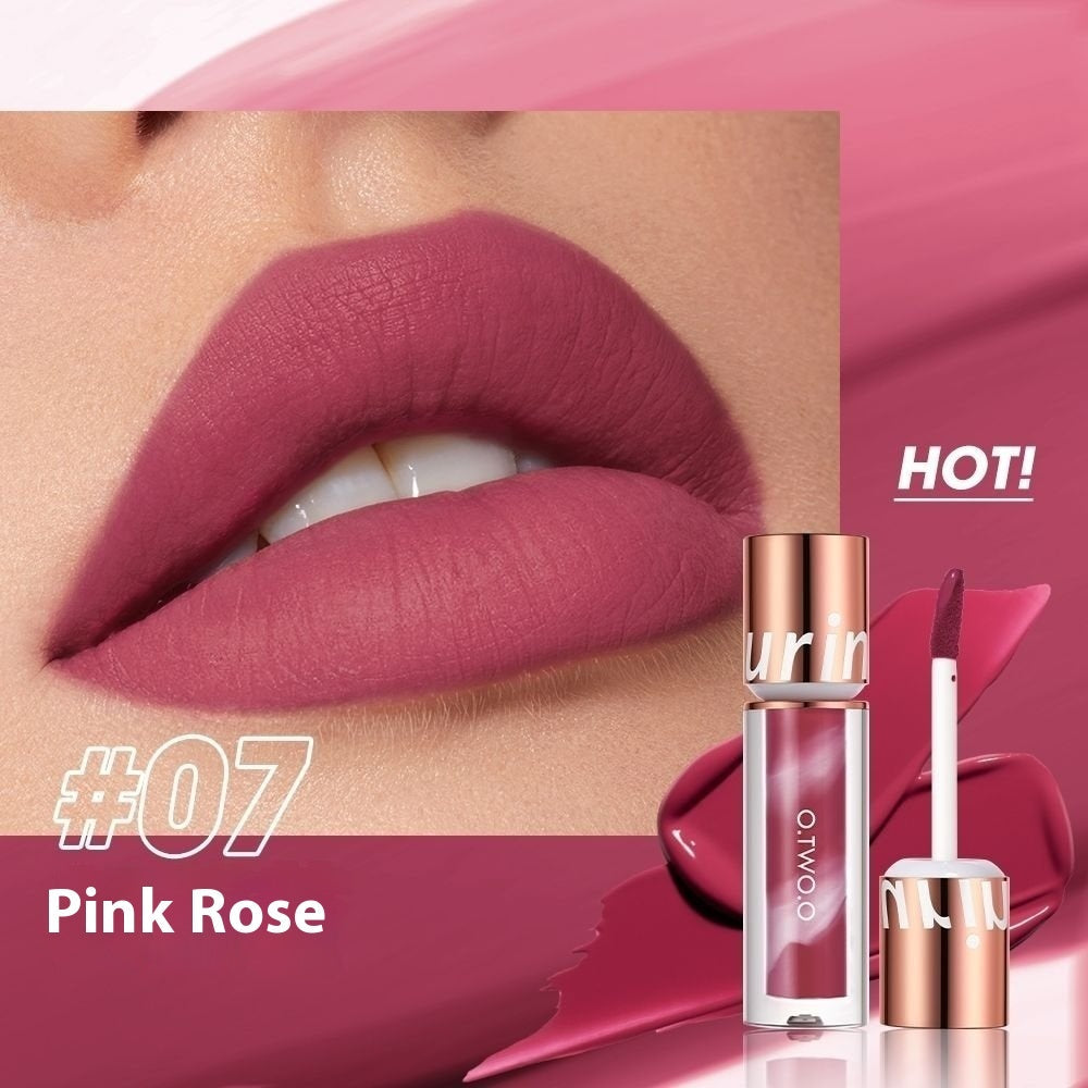 Plain Matte Lip Gloss Set in Misty Pink Milk Tea Brown and More - Teleplus matte lip gloss white plain