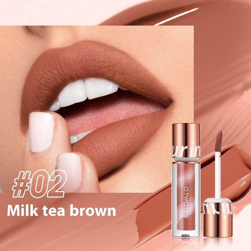 Plain Matte Lip Gloss Set in Misty Pink Milk Tea Brown and More - Teleplus matte lip gloss white plain