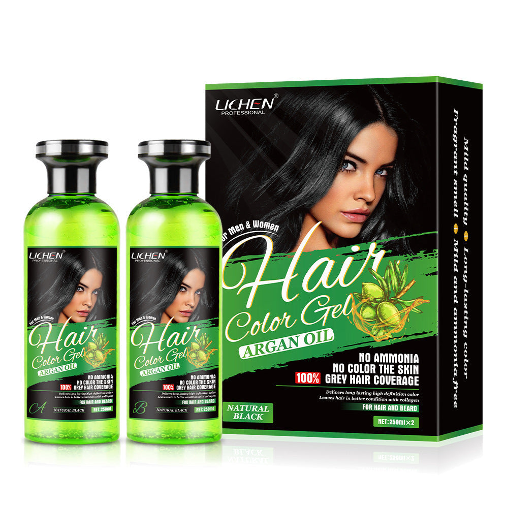 Plant Hair Dye Set Black and Brown 500ml Scalp Color Cream - Teleplus scalp plant hair dye