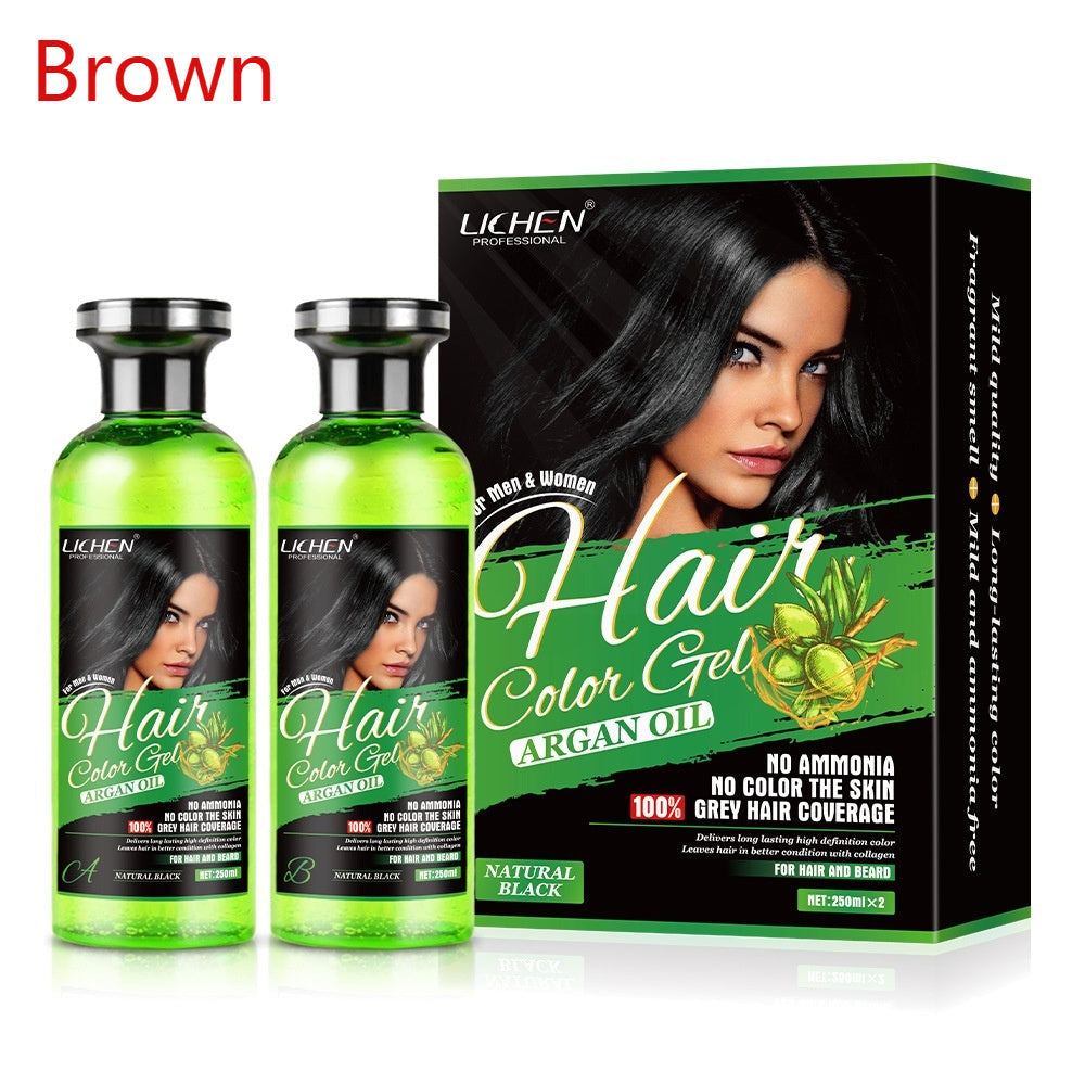Plant Hair Dye Set Black and Brown 500ml Scalp Color Cream - Teleplus scalp plant hair dye
