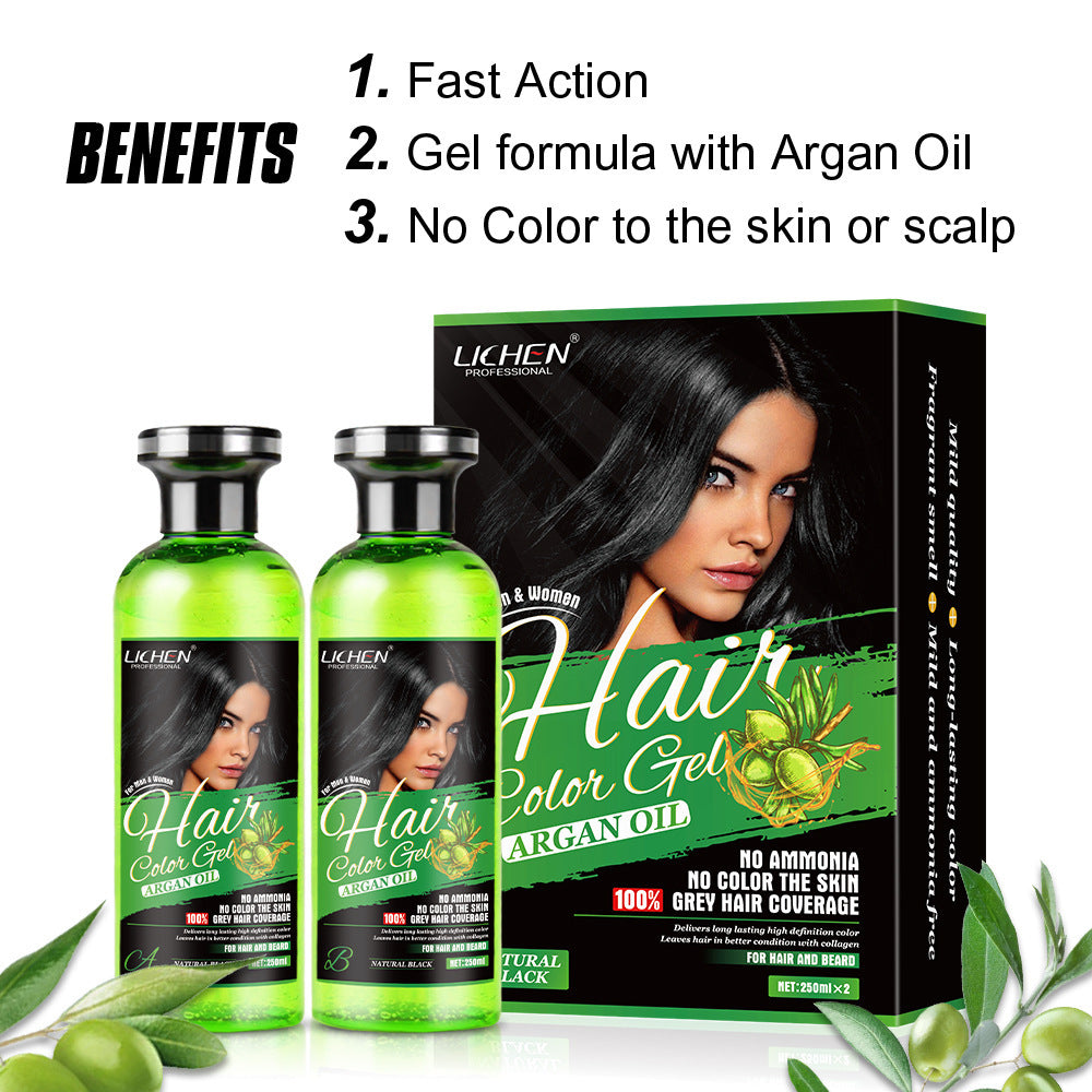 Plant Hair Dye Set Black and Brown 500ml Scalp Color Cream - Teleplus scalp plant hair dye