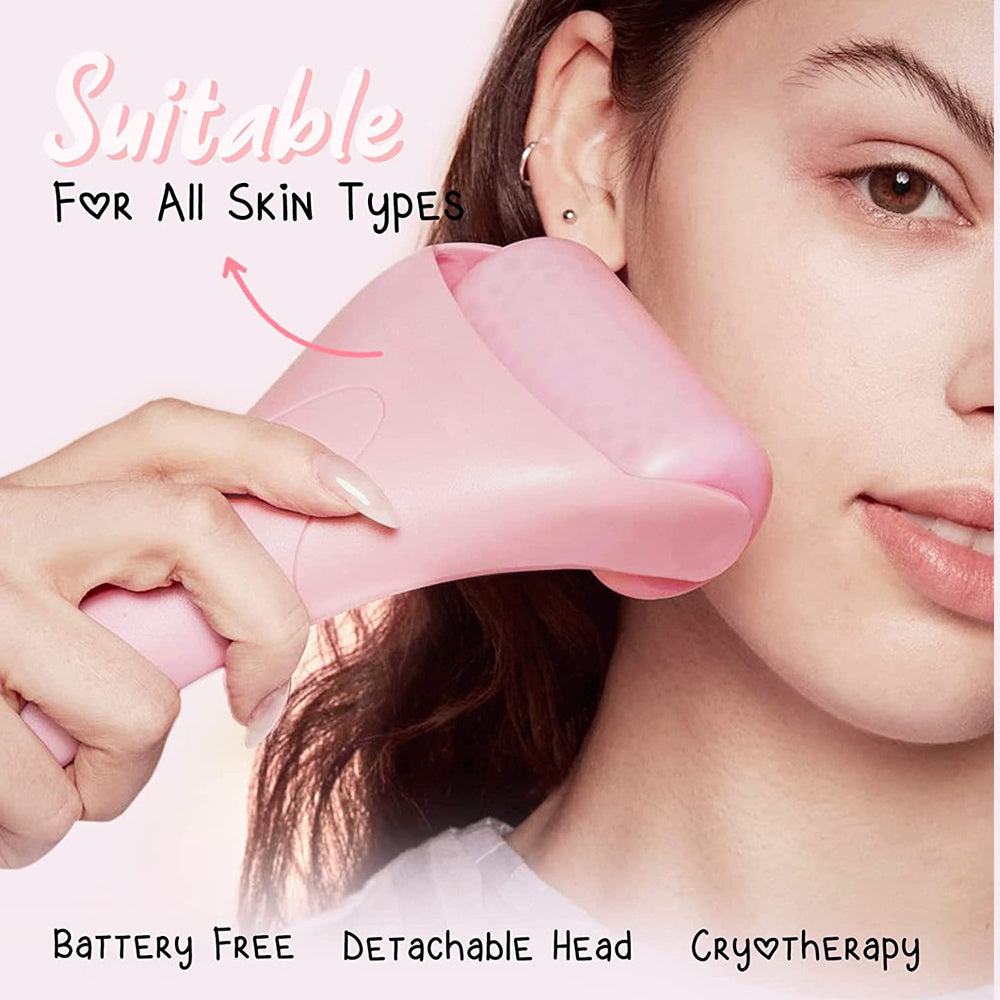 Facial Massage Ice Roller with Pink Handle for Care - Chill Out the facial massage ice roller care