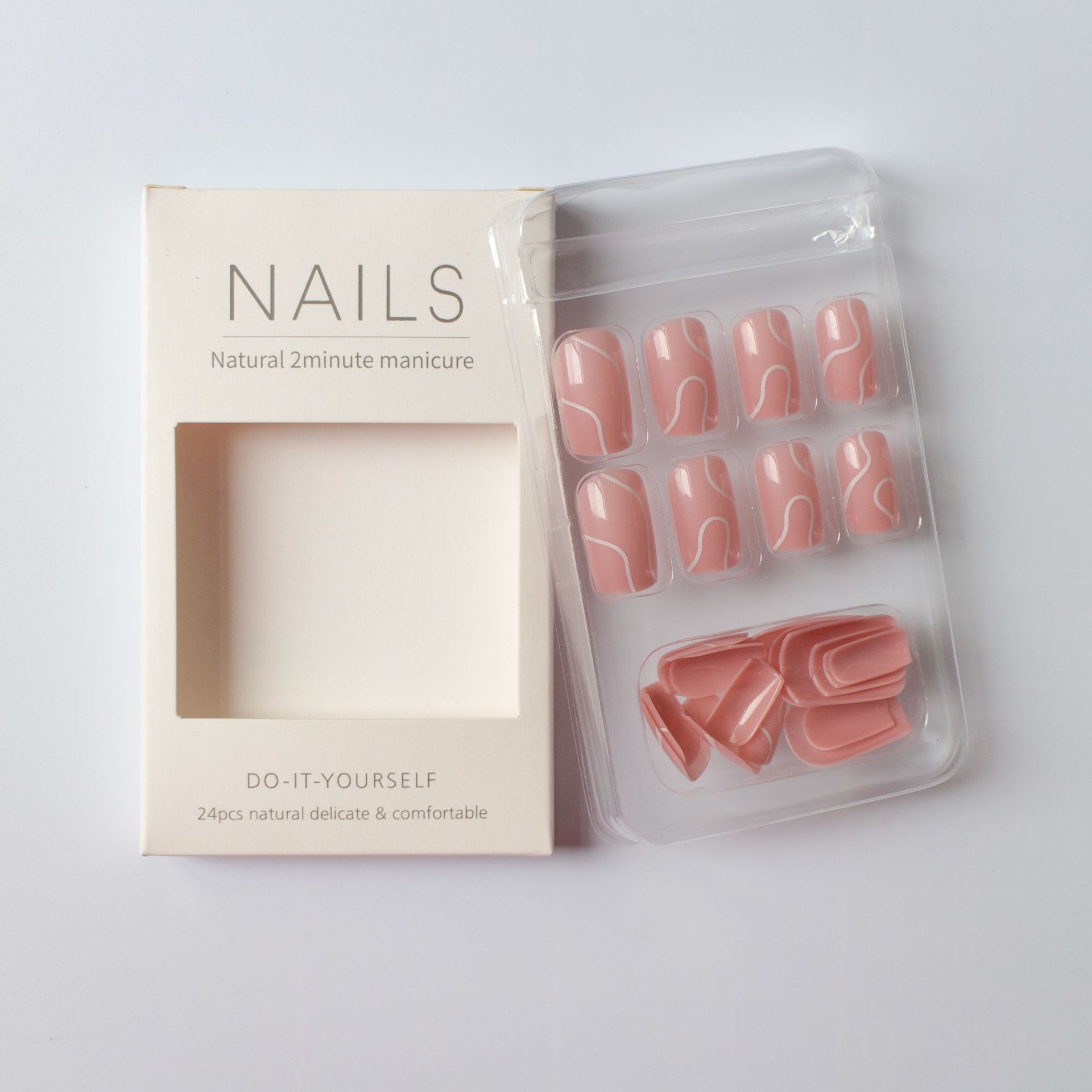 Plastic Fake Nails 24 Pieces with Glue for Fashion Finished Nail Beauty - fashion finished nail beauty