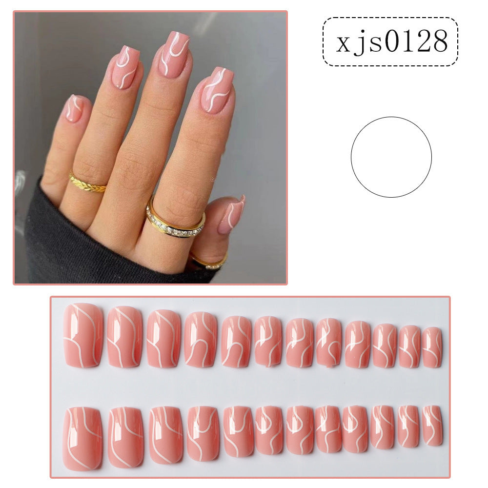 Plastic Fake Nails 24 Pieces with Glue for Fashion Finished Nail Beauty - fashion finished nail beauty