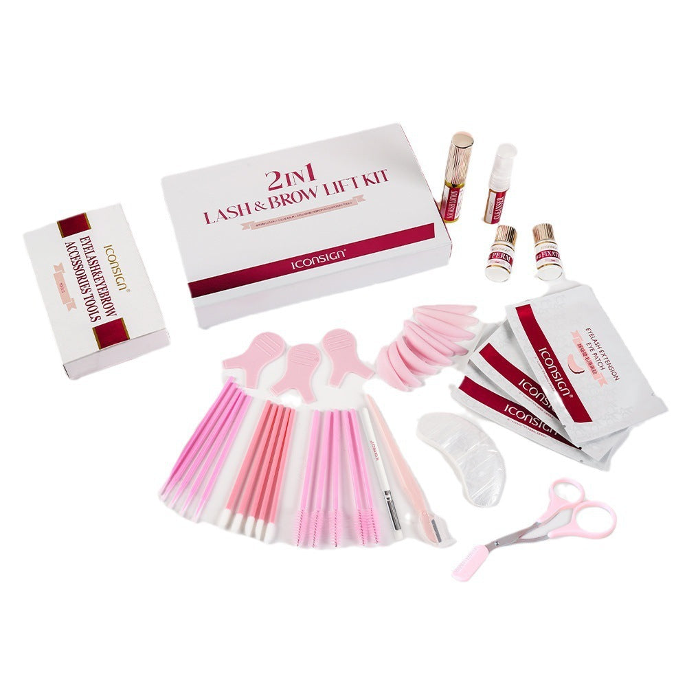 Platinum 2-in-1 Eyelash and Eyebrow Perm Kit for Cold Wave Curly Styles - Teleplus eyelash perm suit eyebrow box cold