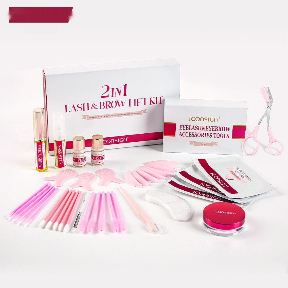 Platinum 2-in-1 Eyelash and Eyebrow Perm Kit for Cold Wave Curly Styles - Teleplus eyelash perm suit eyebrow box cold