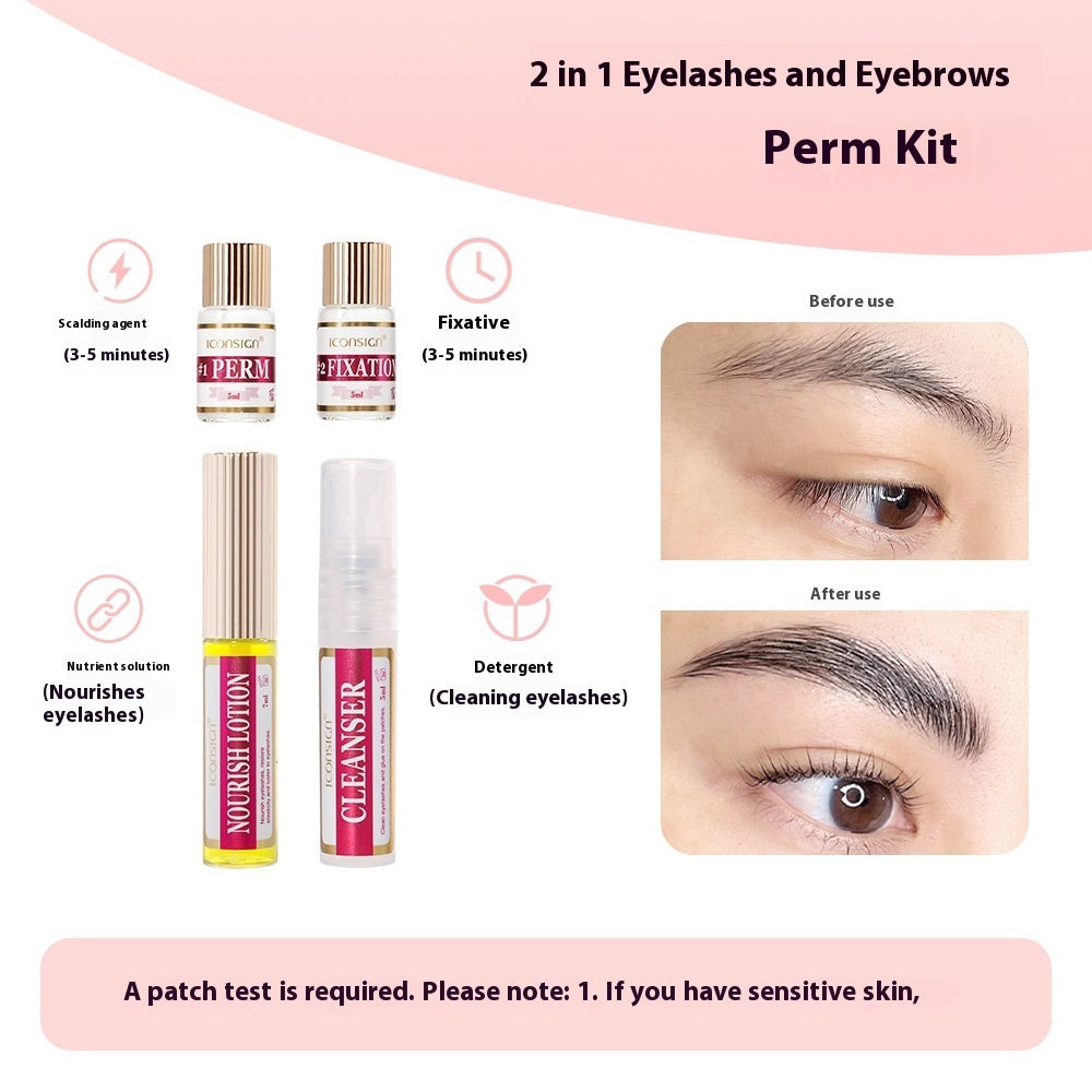 Platinum 2-in-1 Eyelash and Eyebrow Perm Kit for Cold Wave Curly Styles - Teleplus eyelash perm suit eyebrow box cold