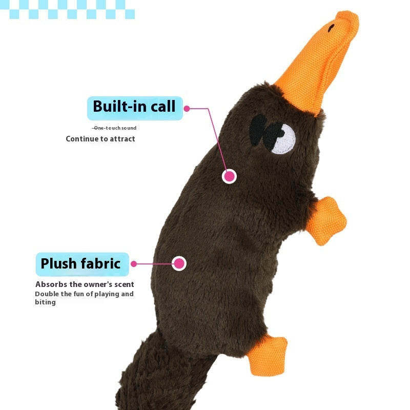 Platypus Plush Dog Toy Soft Squeaky Chew for Small and Large Dogs