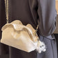 Pleated Chain Bag with Clip Mouth Shoulder Strap for Urban Style - Teleplus pleated chain bag clip mouth shoulder