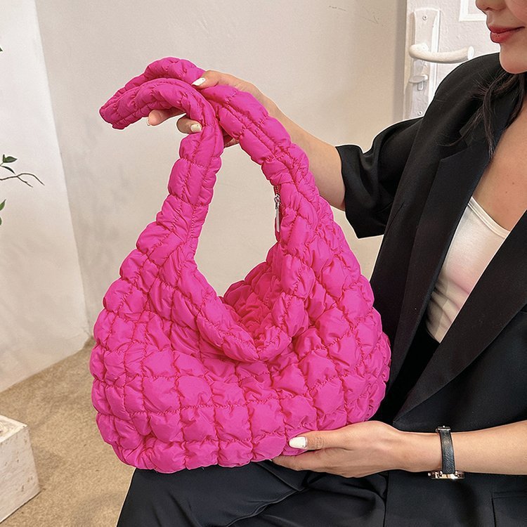 Pleated Cloud Bag Fashion Shoulder Portable Large Polyester Daily Match - Teleplus pleated cloud bag fashion shoulder