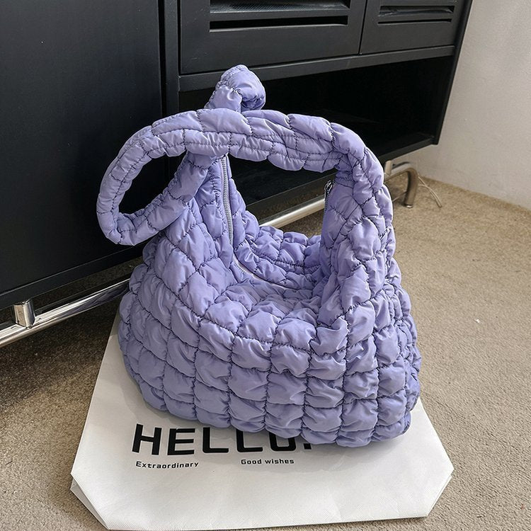 Pleated Cloud Bag Fashion Shoulder Portable Large Polyester Daily Match - Teleplus pleated cloud bag fashion shoulder