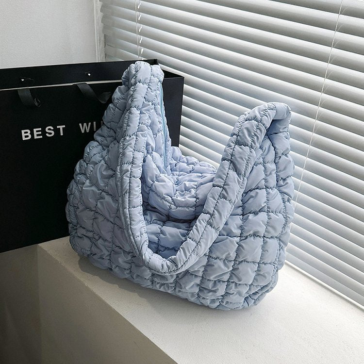 Pleated Cloud Bag Fashion Shoulder Portable Large Polyester Daily Match - Teleplus pleated cloud bag fashion shoulder